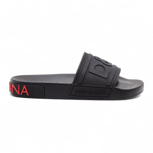 Dolce & Gabbana Logo Saint Barth Rubber Pool Slides Black EU 39 US 9 - NWB $320 - Picture 3 of 7